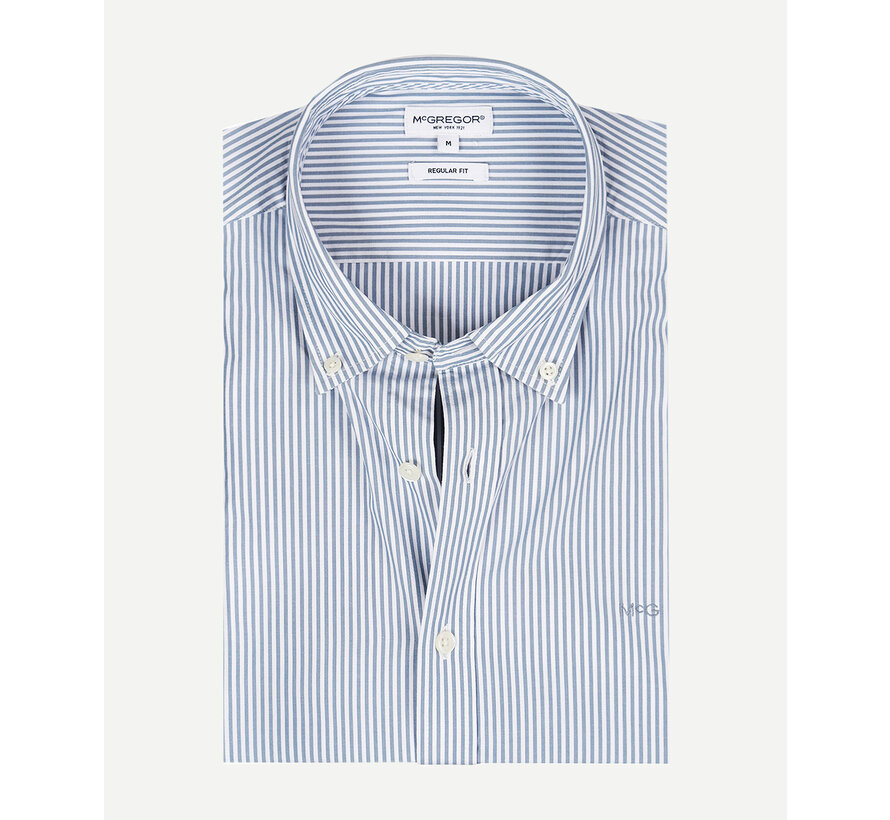Overhemd Poplin Stripe Peached Shirt Blue (MM999.6001.05 - 2015)
