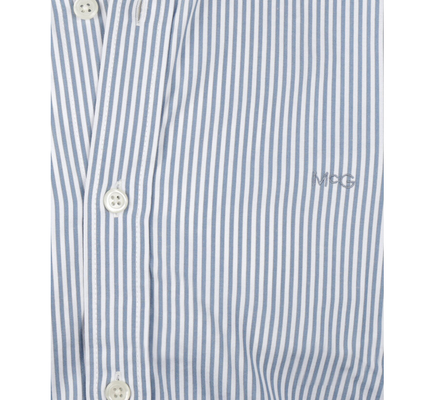 Overhemd Poplin Stripe Peached Shirt Blue (MM999.6001.05 - 2015)