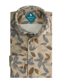 District Indigo Overhemd Pique Performance Print Multi Flower Blue (7.42.025.779 - 316)