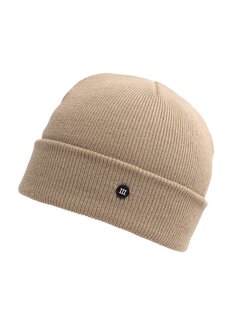 Tresanti SVEN Fine knitted beanie with rubber logo III Beige (TRHTHE074 - 101)
