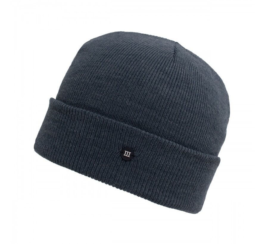 SVEN Fine knitted beanie with rubber logo III Blue (TRHTHE074 - 800)