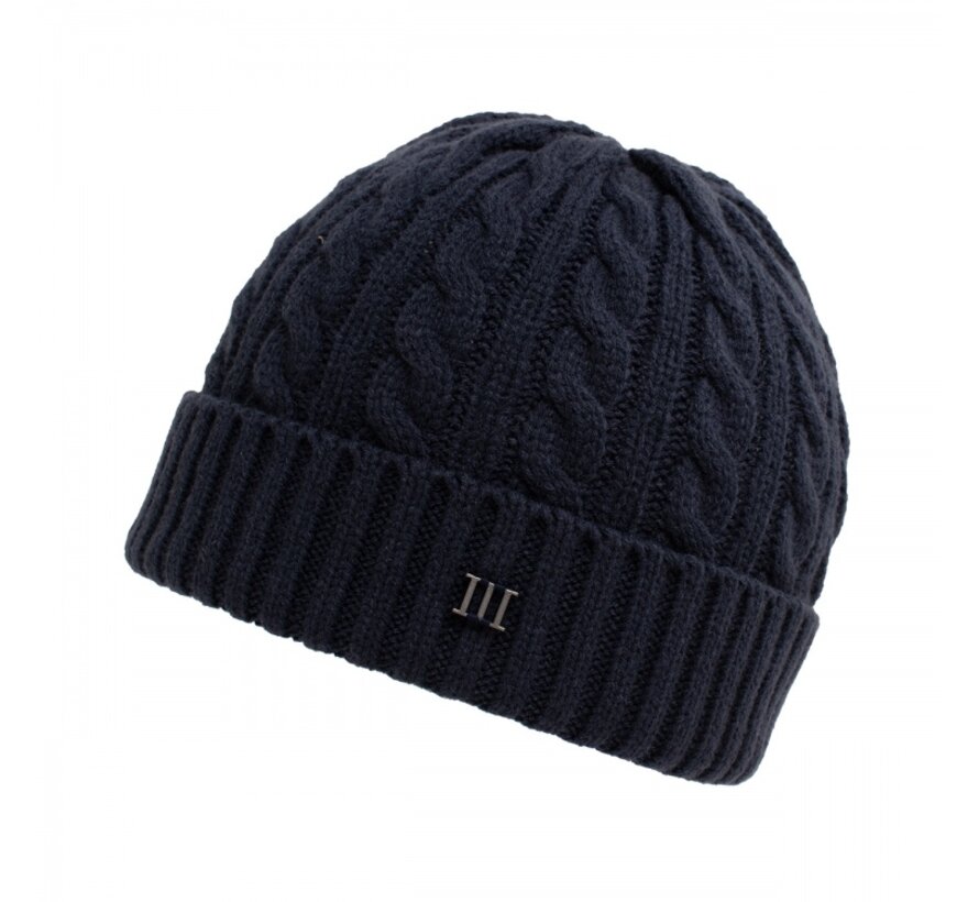 DOMIZIANO Knitted cable beanie Navy (TRHTIE137 - 803)