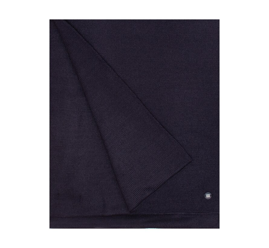 SNOW Fine knitted scarf with rubber logo|| Navy (TRSCHE125 - 803)