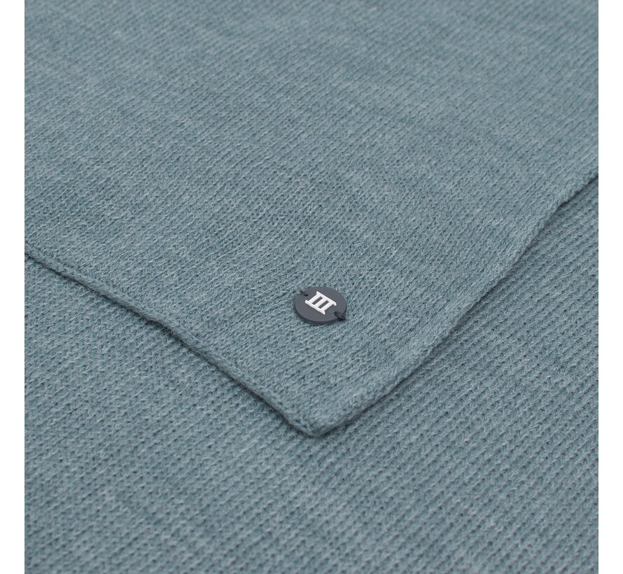 SNOW Fine knitted scarf with rubber logo|| Blue (TRSCHE125 - 800)