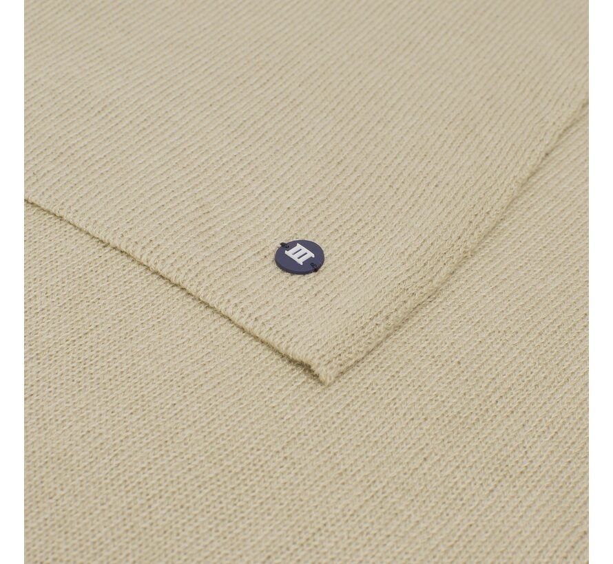 SNOW Fine knitted scarf with rubber logo|| Beige (TRSCHE125 - 101)