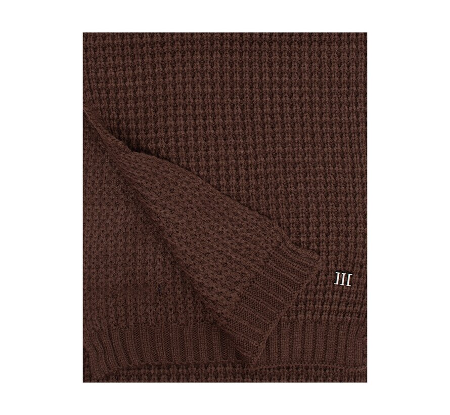BERGEMERE Uni knitted scarf Dark brown (TRSCHE184 - 402)