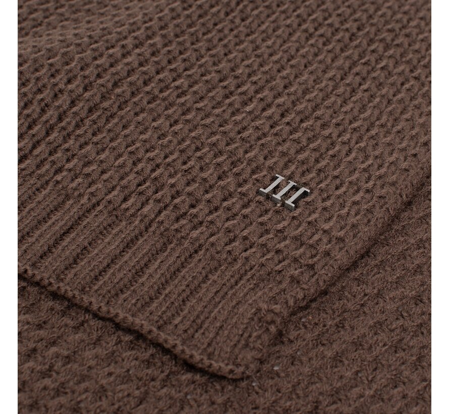 BERGEMERE Uni knitted scarf Dark brown (TRSCHE184 - 402)