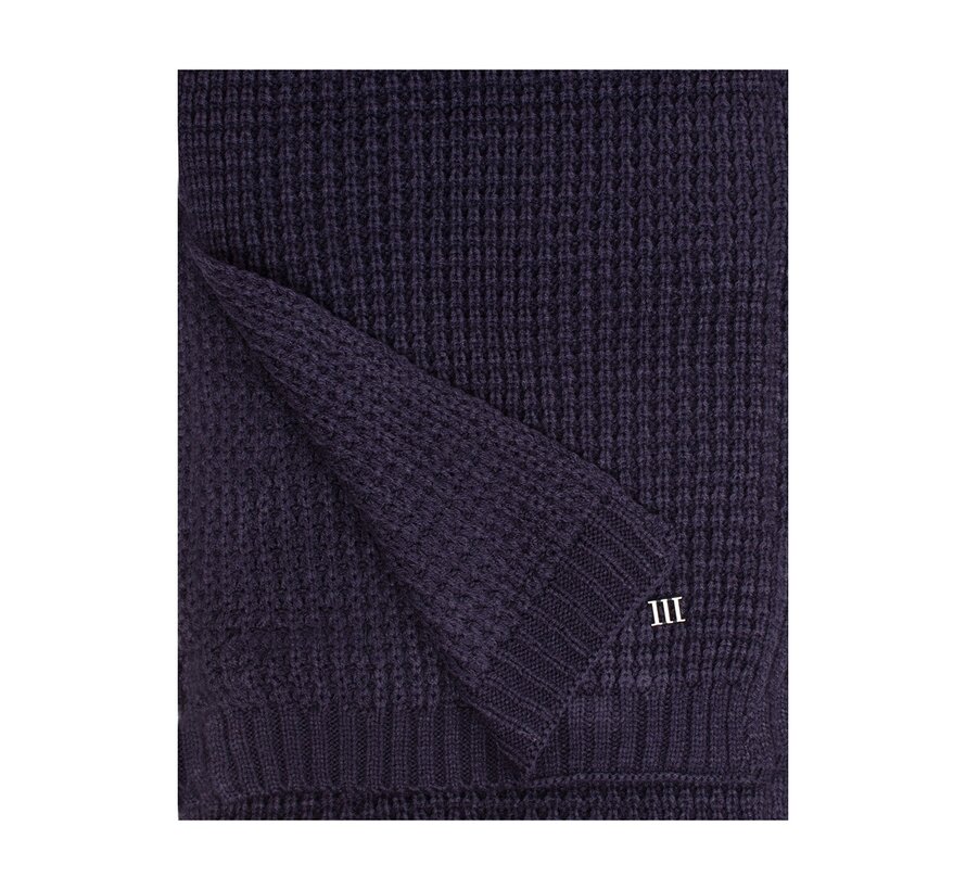 BERGEMERE Uni knitted scarf Navy (TRSCHE184 - 803)