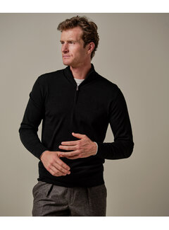 Profuomo Pullover Half Zip Merino Black (PPWJ30003G)