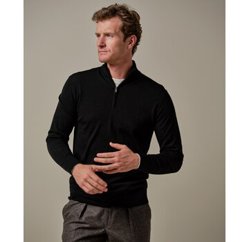 Profuomo Pullover Half Zip Merino Black (PPWJ30003G)