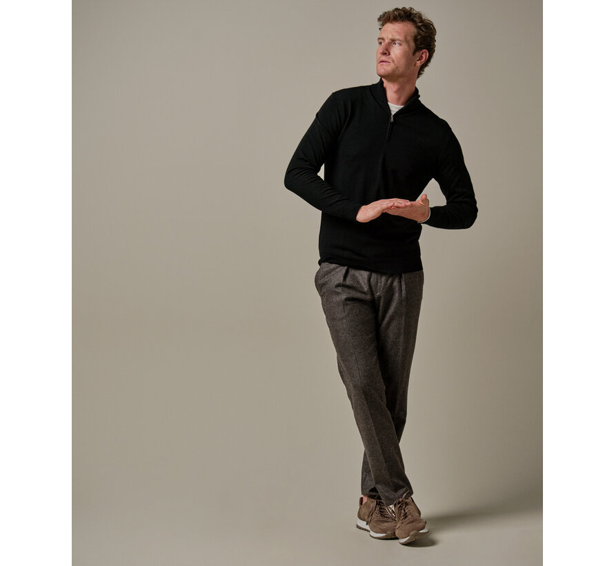 Pullover Half Zip Merino Black (PPWJ30003G)