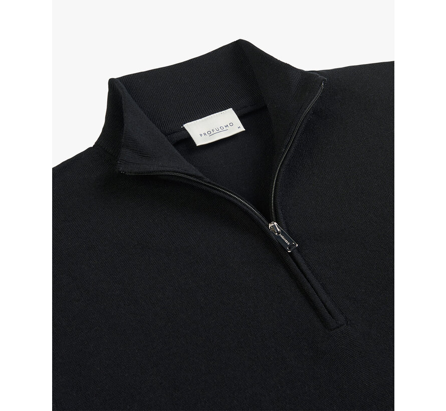 Pullover Half Zip Merino Black (PPWJ30003G)