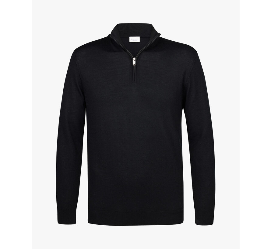 Pullover Half Zip Merino Black (PPWJ30003G)