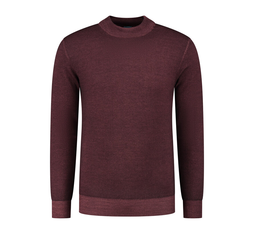 Mockneck Pullover Merino/Stretch Bordeaux (7.22.508.502 - 082)