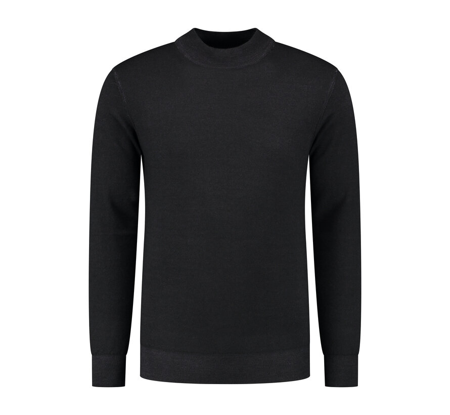 Mockneck Pullover Merino/Stretch Black (7.22.508.502 - 020)