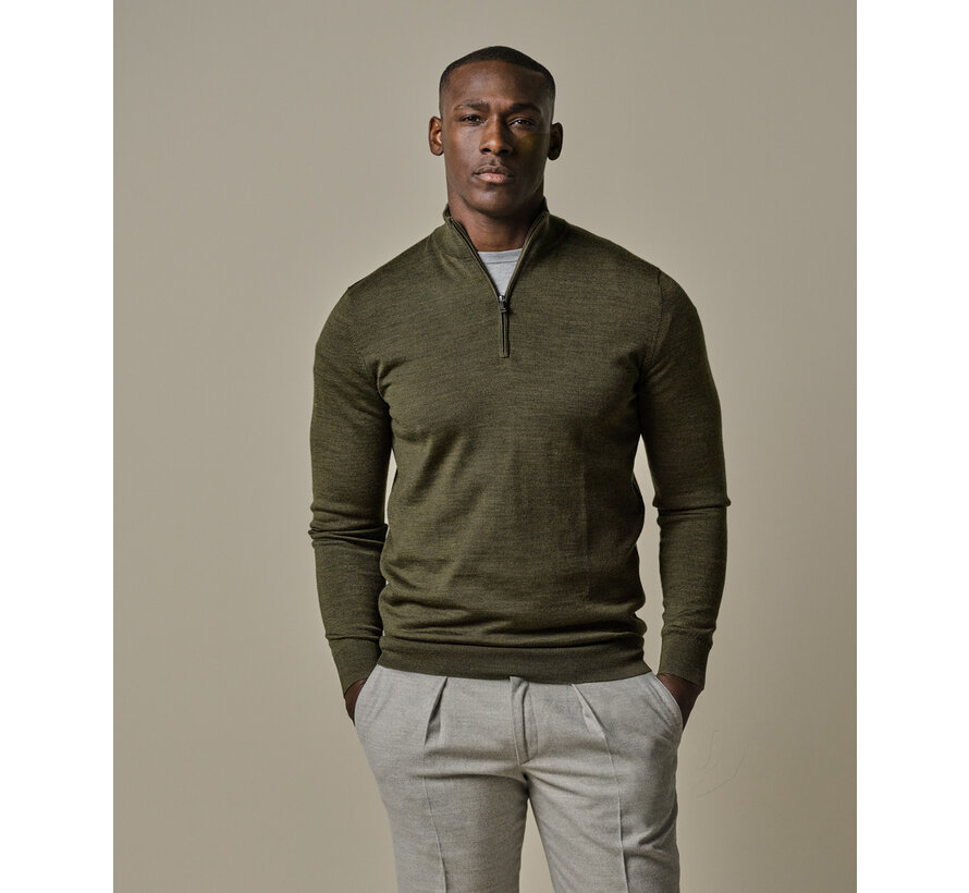 Pullover Half Zip Merino Green (PPWJ30003A)