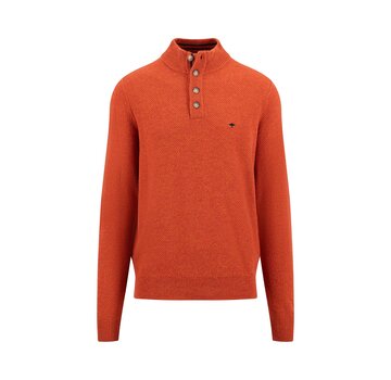 Fynch Hatton Trui Button Structure Flame (1411 318 - 304)