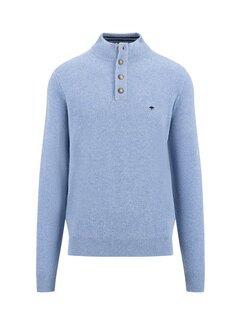 Fynch Hatton Trui Button Structure Cloud Blue (1411 318 - 625)