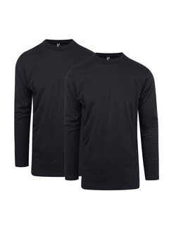 Alan Red Longsleeve T-shirt Virginia 2Pack Ronde Hals Black (3128/2 - 99)N
