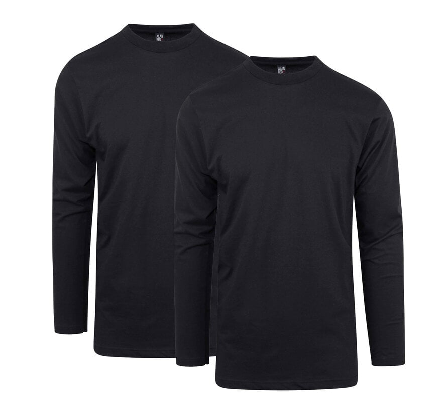 Longsleeve T-shirt Virginia 2Pack Ronde Hals Black (3128/2 - 99)N