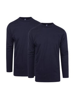 Alan Red Longsleeve T-shirt Virginia 2Pack Ronde Hals Navy (3128/2 - 6)N