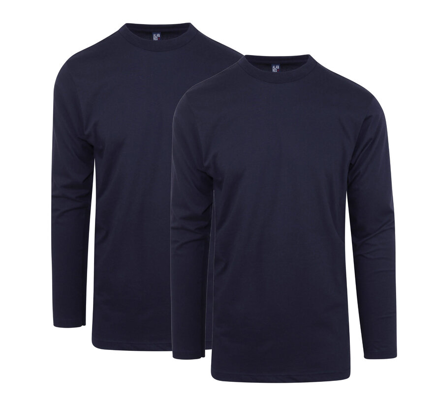 Longsleeve T-shirt Virginia 2Pack Ronde Hals Navy (3128/2 - 6)N