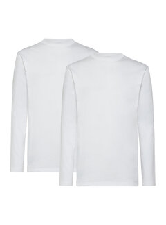 Alan Red Longsleeve T-shirt Virginia 2Pack Ronde Hals White (3128/2 - 1)N