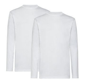 Alan Red Longsleeve T-shirt Virginia 2Pack Ronde Hals White (3128/2 - 1)N