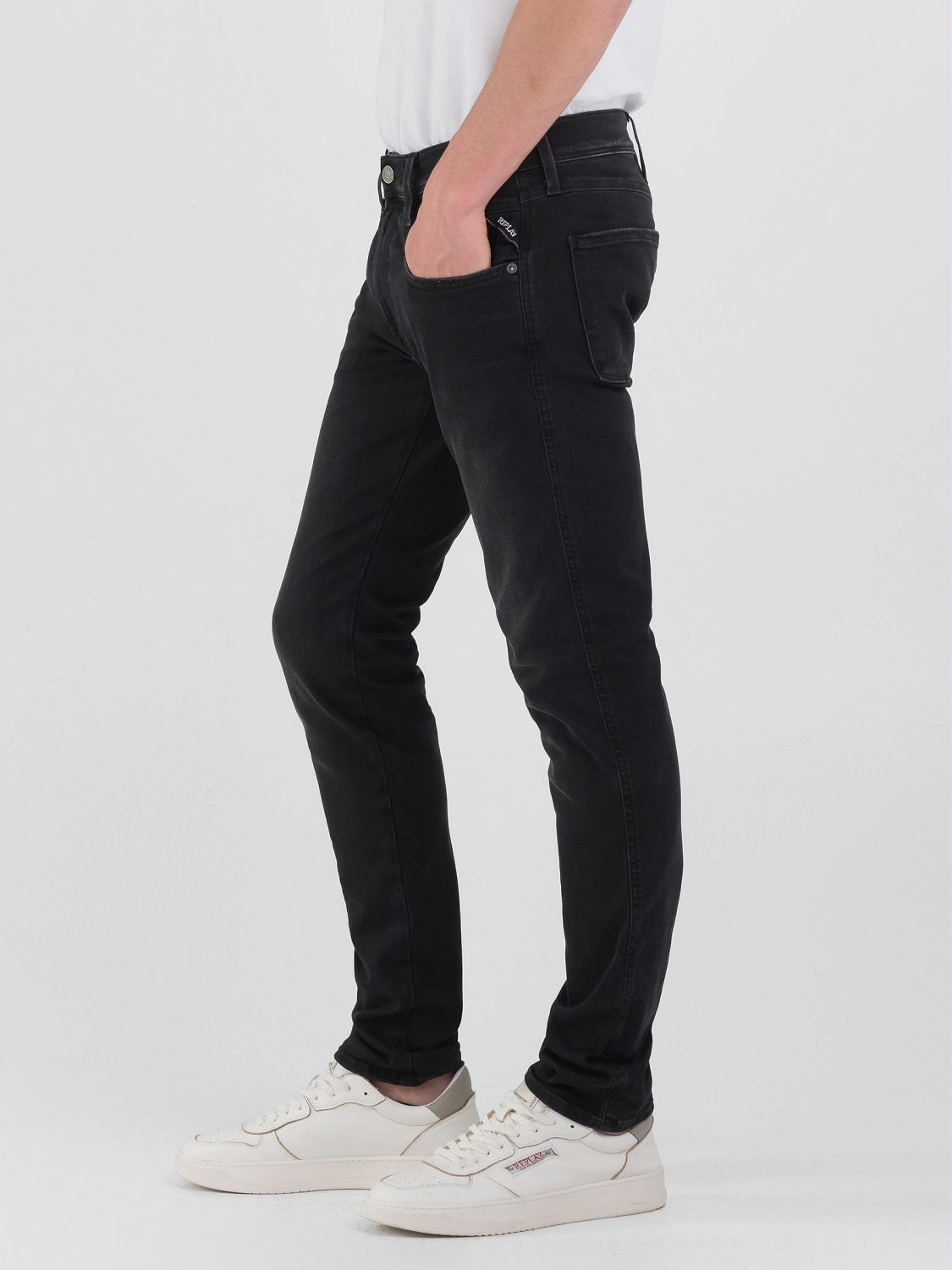 Replay Hyperflex Jeans Anbass Stretch Denim Black - Replay
