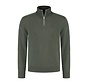 Pullover half zip ribs at side Green Moss (52.1118 - 173)