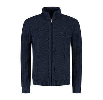 Fellows United Cardigan with sherpa lining Navy (52.1123 - 110)