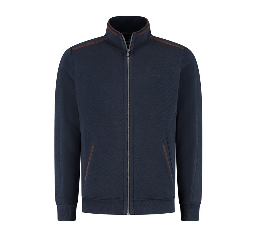 Fellows United Cardigan solid quilted Navy (52.2669 - 110)
