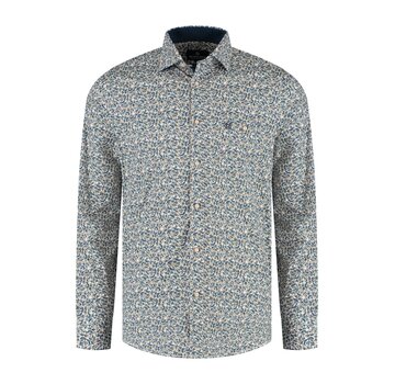 Fellows United Shirt lange mouw leaves stretc Rust (52.6544 - 152)