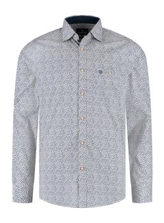 Fellows United Shirt lange mouw mini print st Rust (52.6556 - 152)
