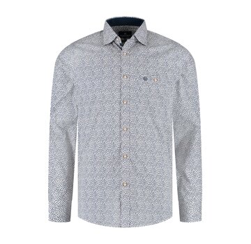 Fellows United Shirt lange mouw mini print st Rust (52.6556 - 152)