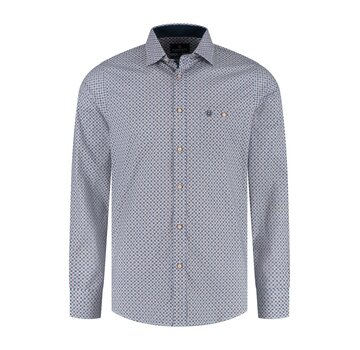 Fellows United Shirt lange mouw mini print s Rust (52.6557 - 152)