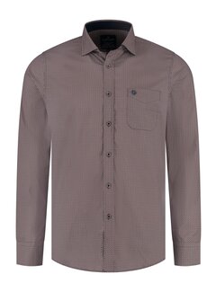 Fellows United Shirt lange mouw stretch Rust (52.6560 - 152)