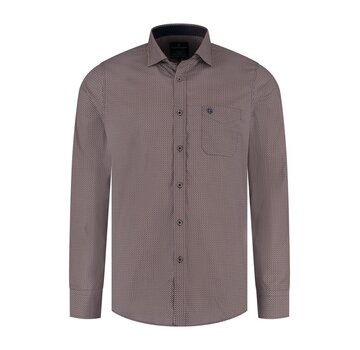 Fellows United Shirt lange mouw stretch Rust (52.6560 - 152)