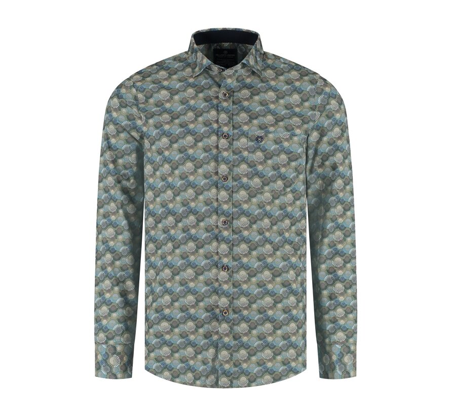 Shirt lange mouw big circles Green Moss (52.6504 - 173)