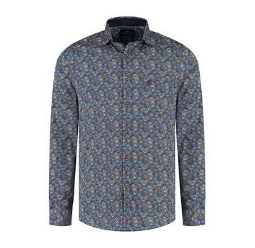 Fellows United Shirt lange mouw big circles Mid blue (52.6504 - 116)