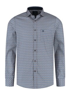 Fellows United Shirt lange mouw diamond Mid blue (52.6505 - 116)