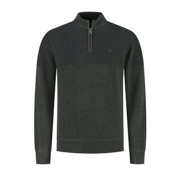 Fellows United Pullover half zip plated tuck Green Moss (52.1120 - 173)