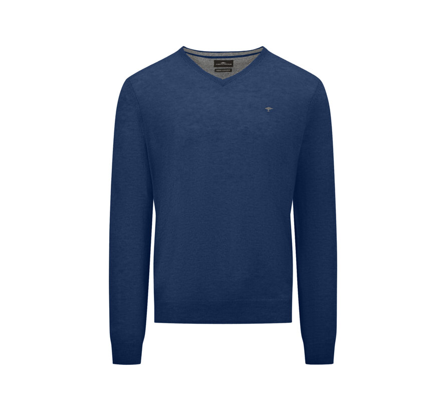 V-Hals Trui Merino Cashmere Night Blue (1414 801 - 680)