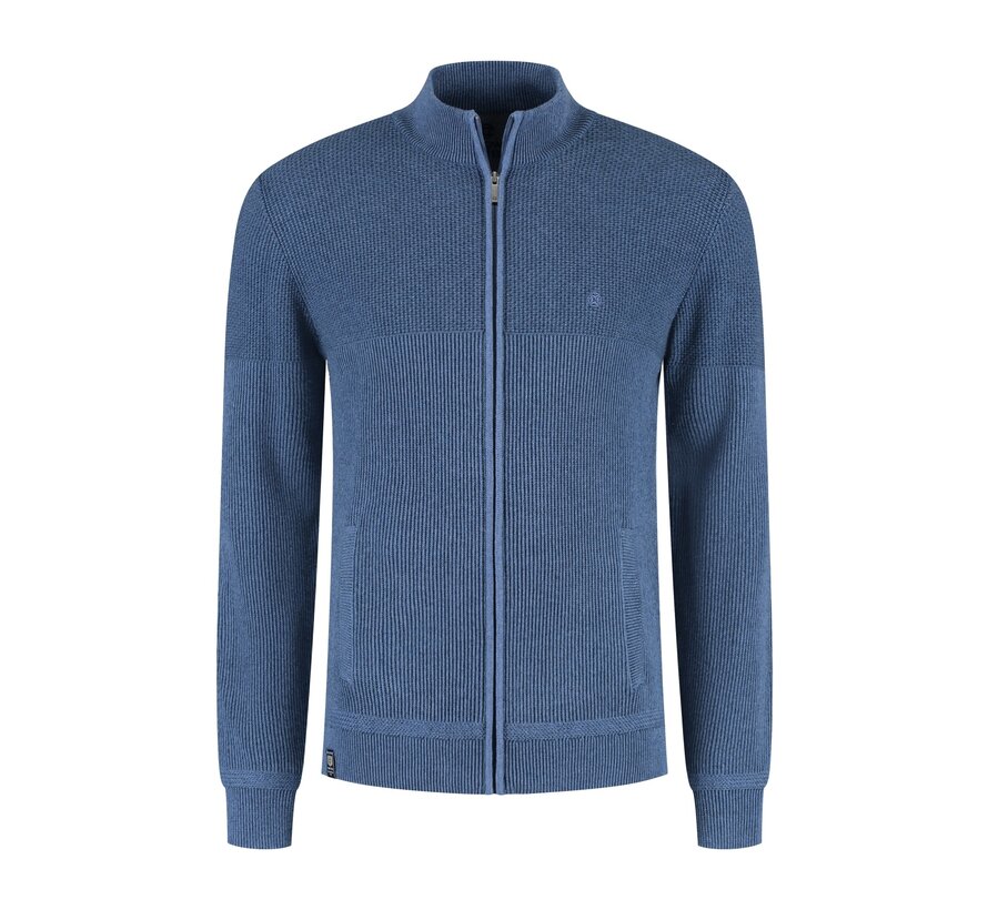 Cardigan plated tuck knit Navy (52.1121 - 110)