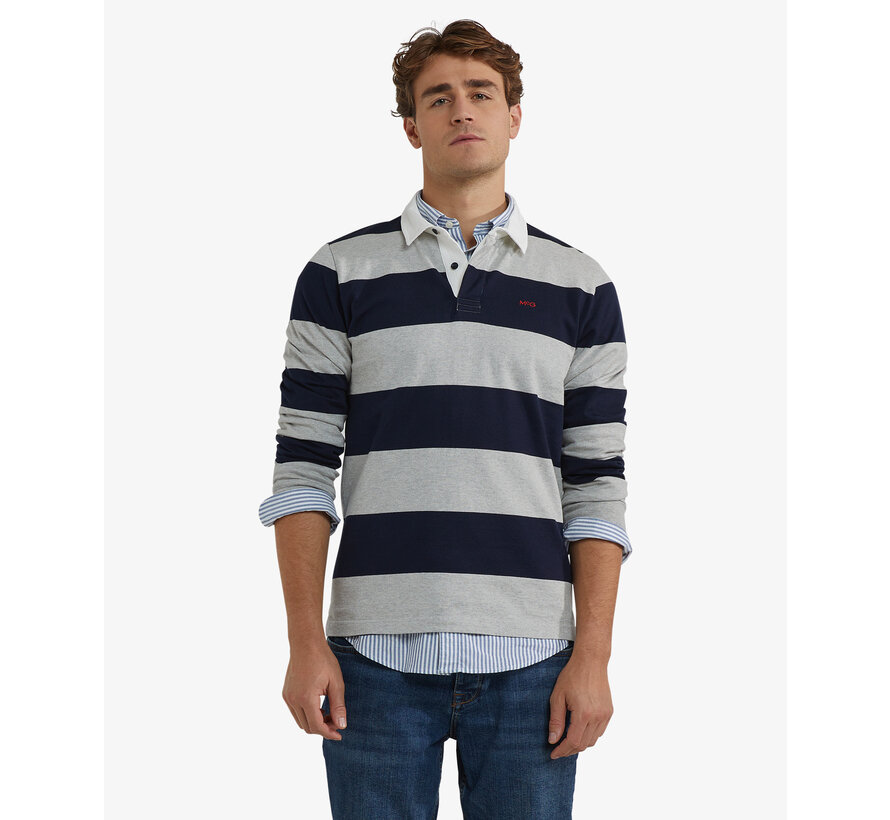 Striped Rugby Sweater Grey Mel. (MM252.8004.01 - 1202)