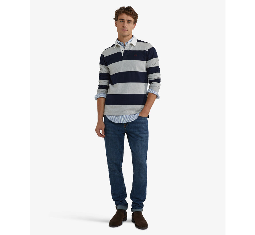 Striped Rugby Sweater Grey Mel. (MM252.8004.01 - 1202)