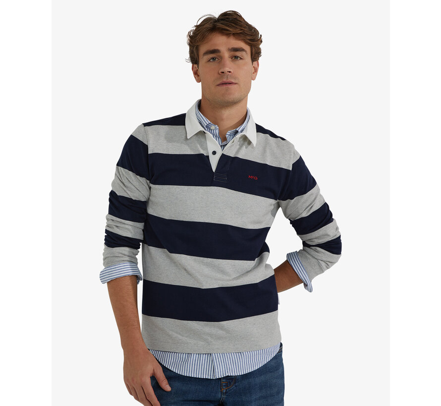 Striped Rugby Sweater Grey Mel. (MM252.8004.01 - 1202)