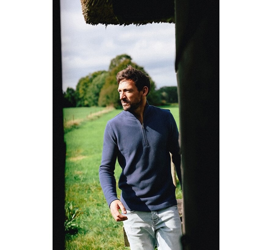 Half Zip Trui KN Oblique Insignia Blue (2401020802 - 440)