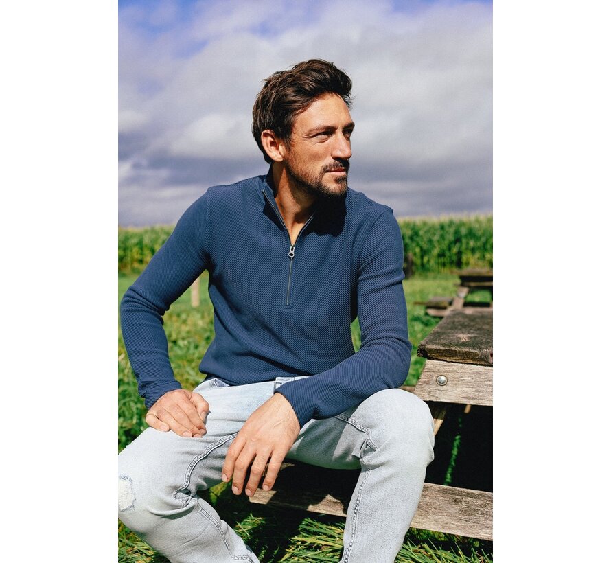 Half Zip Trui KN Oblique Insignia Blue (2401020802 - 440)