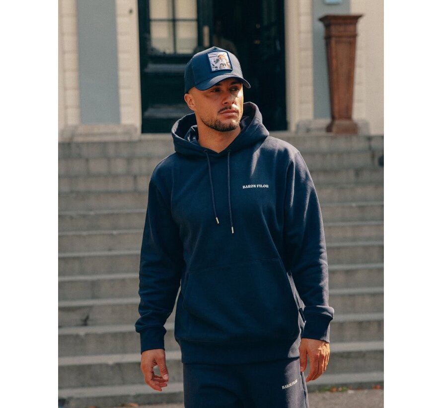 Hoodie Oval Backprint Filou CLII., navy blue